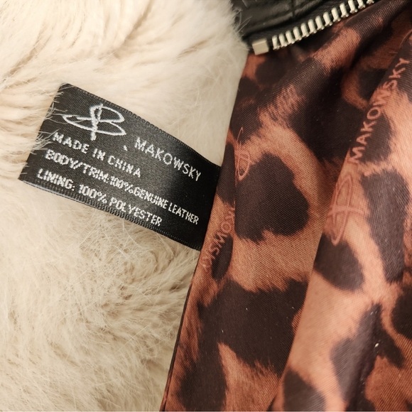 b. makowsky Leather Black Purse Bag Sachtel like new - Picture 5 of 15